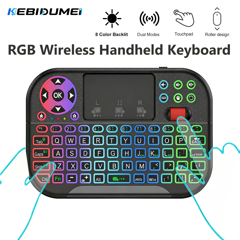 Keyboard Tenkeyless - RGB Kablosuz Klavye, Kaydırma Tekerleği Dokunmatik