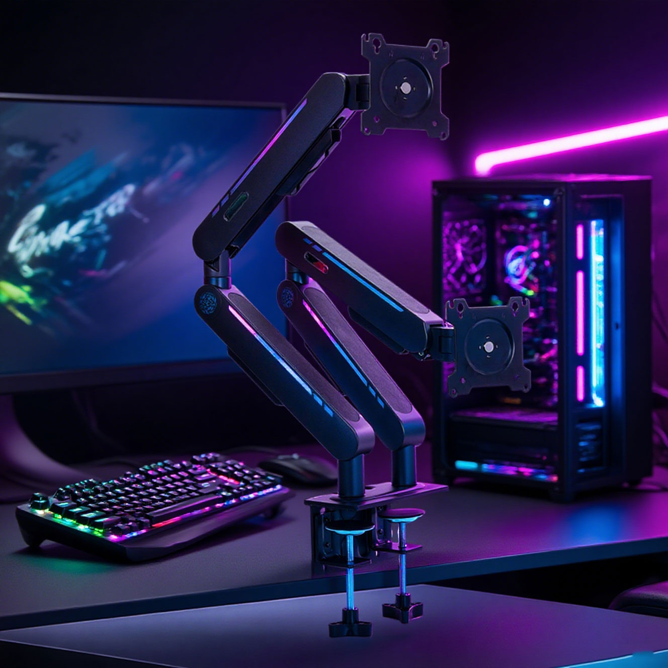 Dual Monitor Stand - Yeni Ürün Gazlı Yaylı Masa Üstü