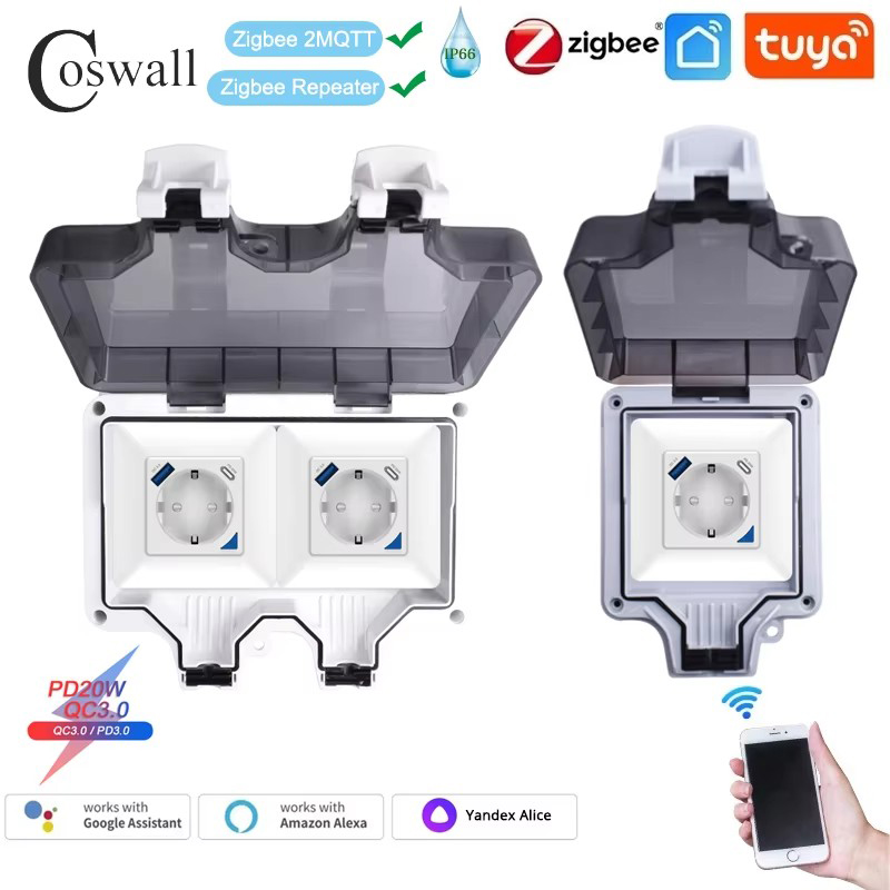 Dual Monitor Stand - Coswall IP66 Su Geçirmez AB Soketi
