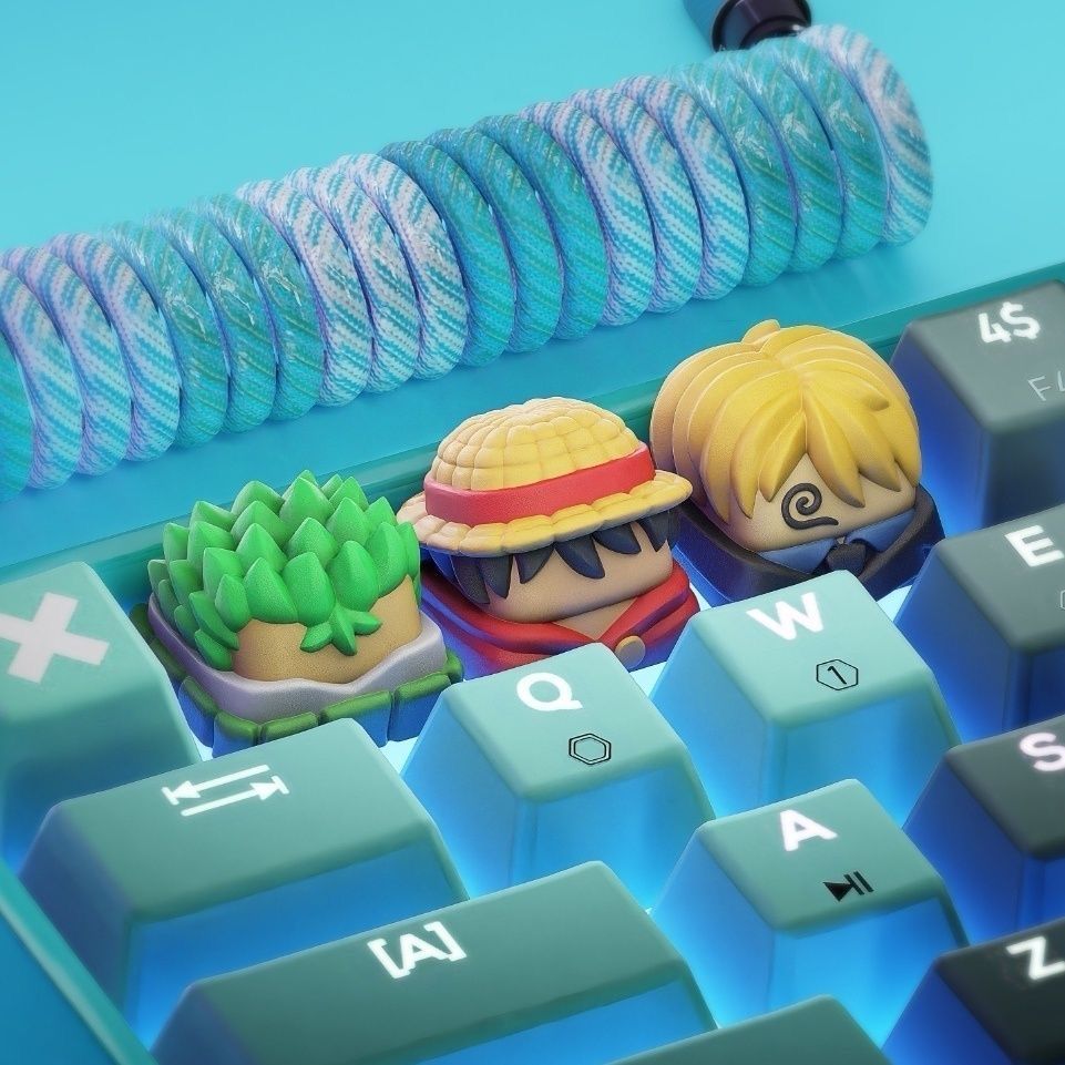 Keyboard Tenkeyless - Yeni Kawaii TEK PARÇA Luffy Keycaps