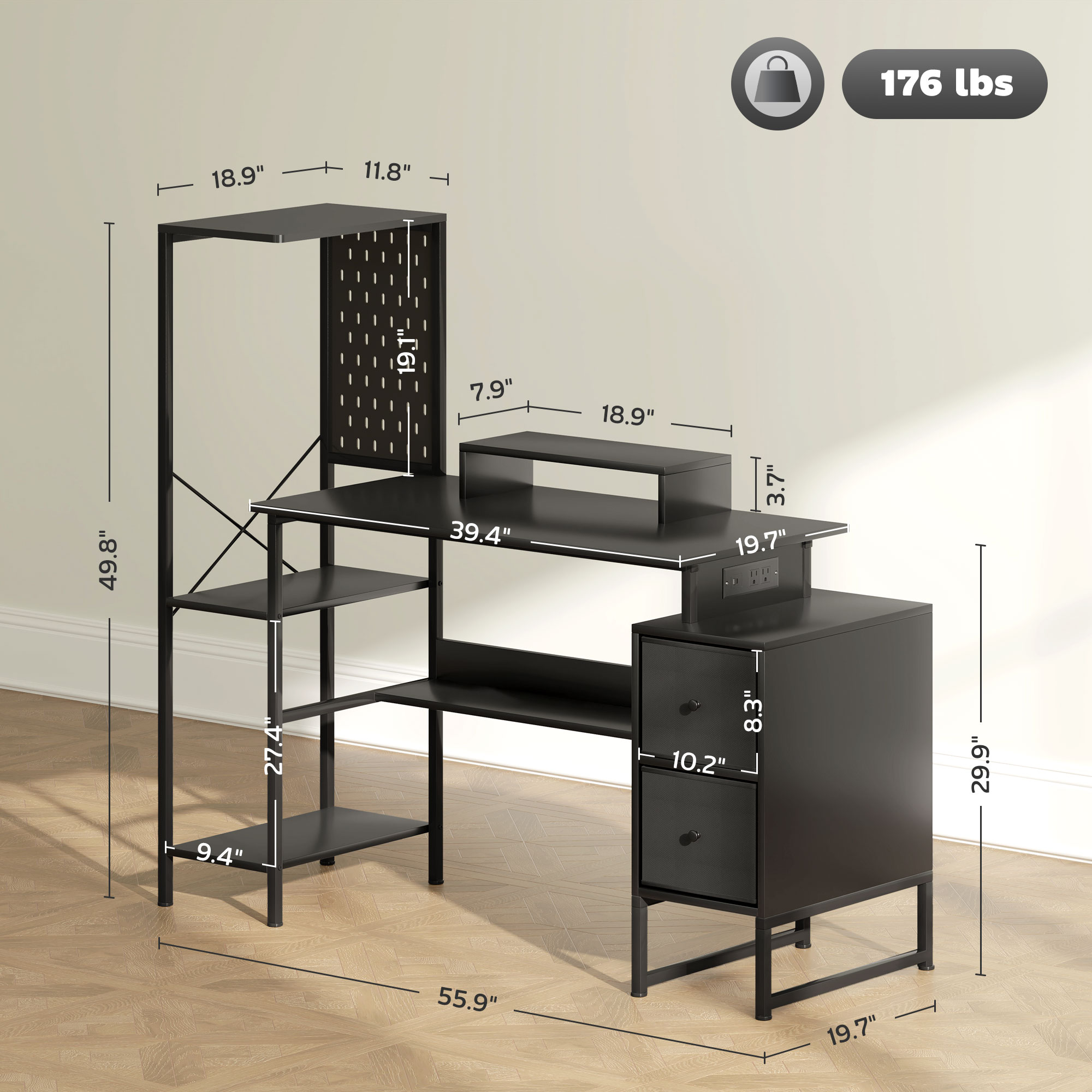 Homcom 56 inç Oyun Masası, Pri - Dual Monitor Stand incelemesi ve fiyatı